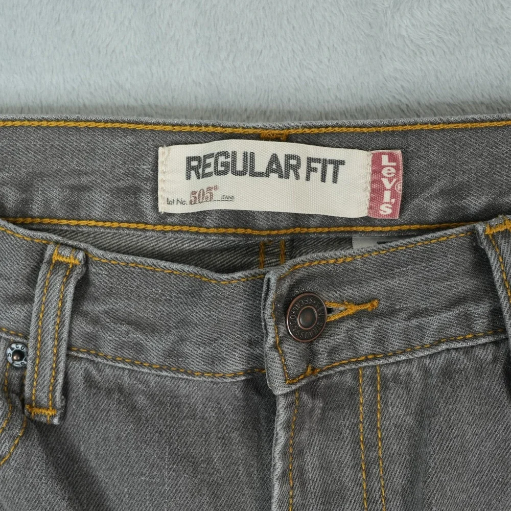 Vintage Levis 505 Jeans Mens 35x26.5 Hemmed Gray Regular Fit  Straight Leg Denim